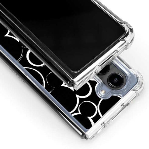 Disney Mickey Mouse Logo Pattern Galaxy Z Fold5 5G Clear Case